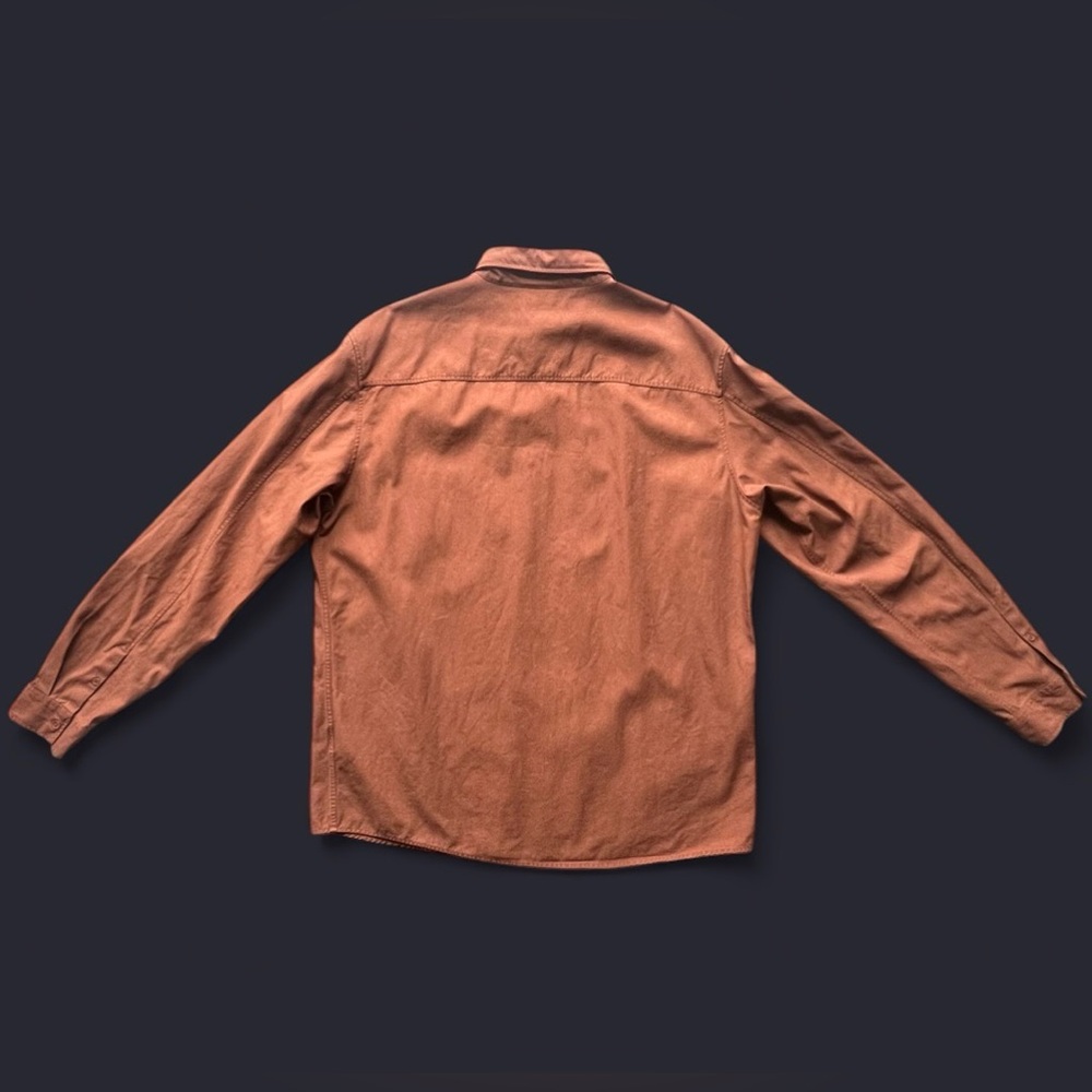 COS Relaxed Brushed Cotton-Blend button up shirt in rust Size XL - Picture 2 of 9